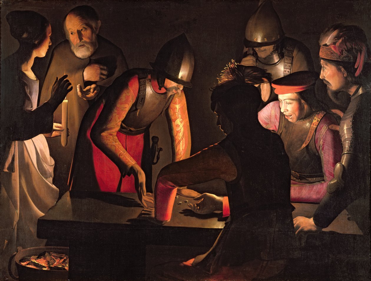 Odmowa św. Piotra, 1650 autorstwa Georges de La Tour