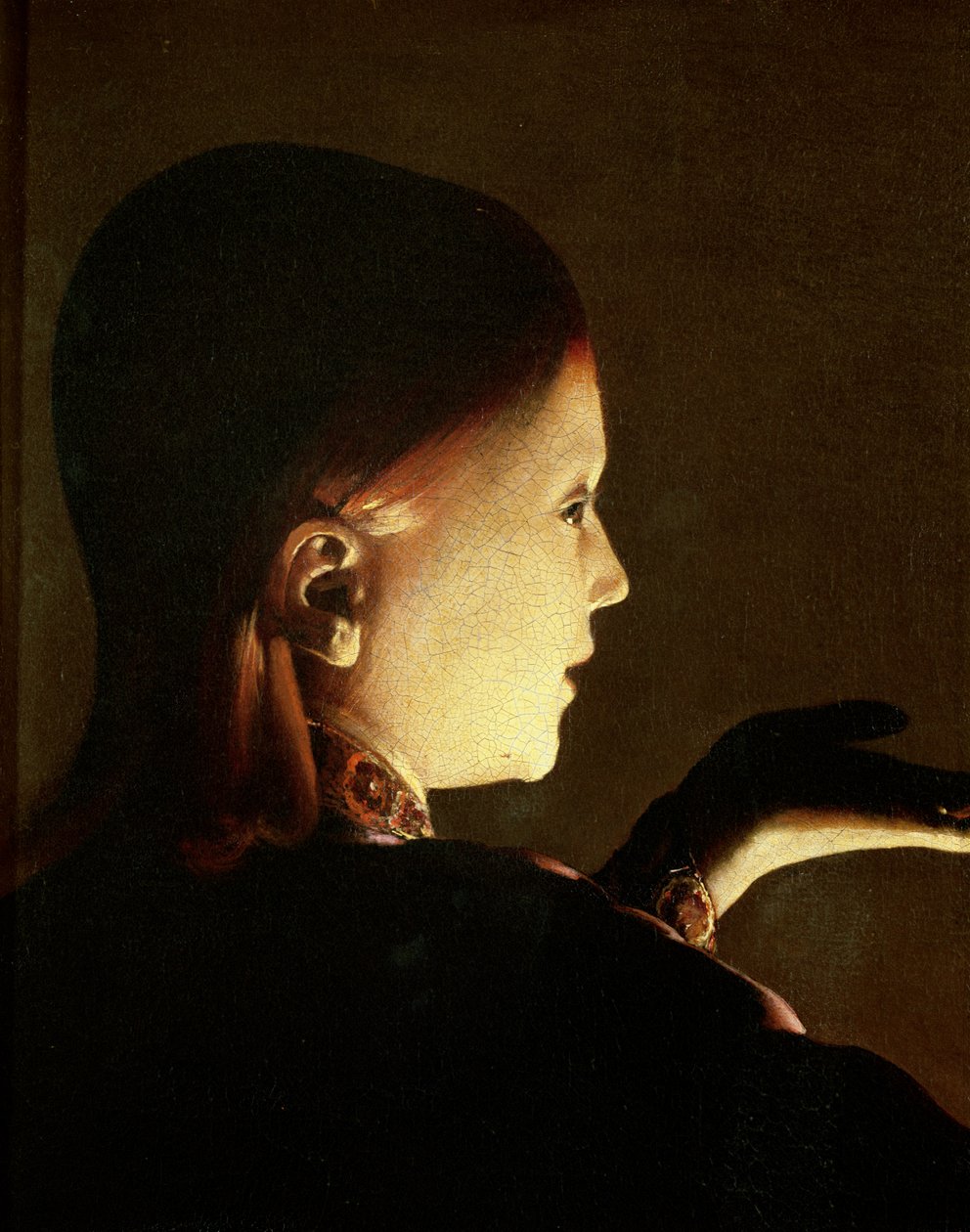 Józef i Anioł, 1652 olej na płótnie, detal z 3126 autorstwa Georges de La Tour