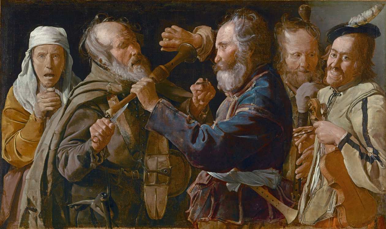 Bójka żebraków, ok. 1625-30 autorstwa Georges de La Tour