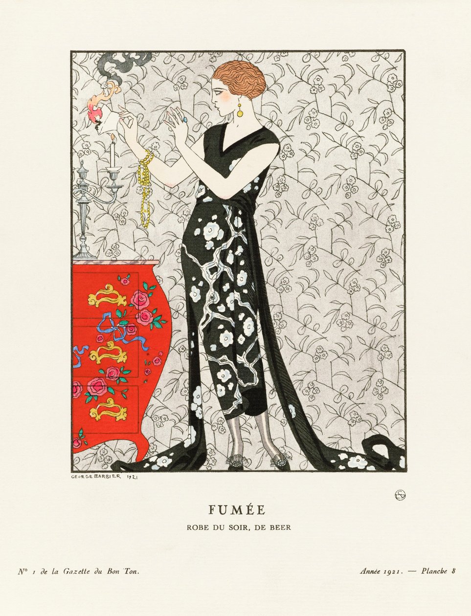 Fumee, z "Gazette du Bon Ton" (druk) autorstwa Georges (after) Barbier