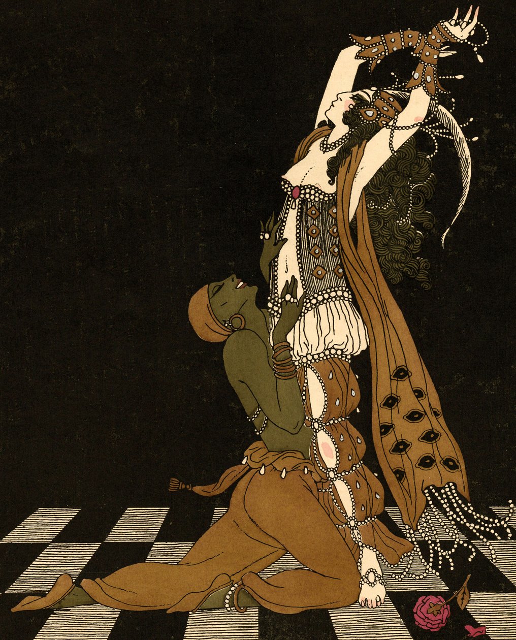 Wacław Niżyński i Ida Rubinstein w Schéhérazade autorstwa Georges (after) Barbier