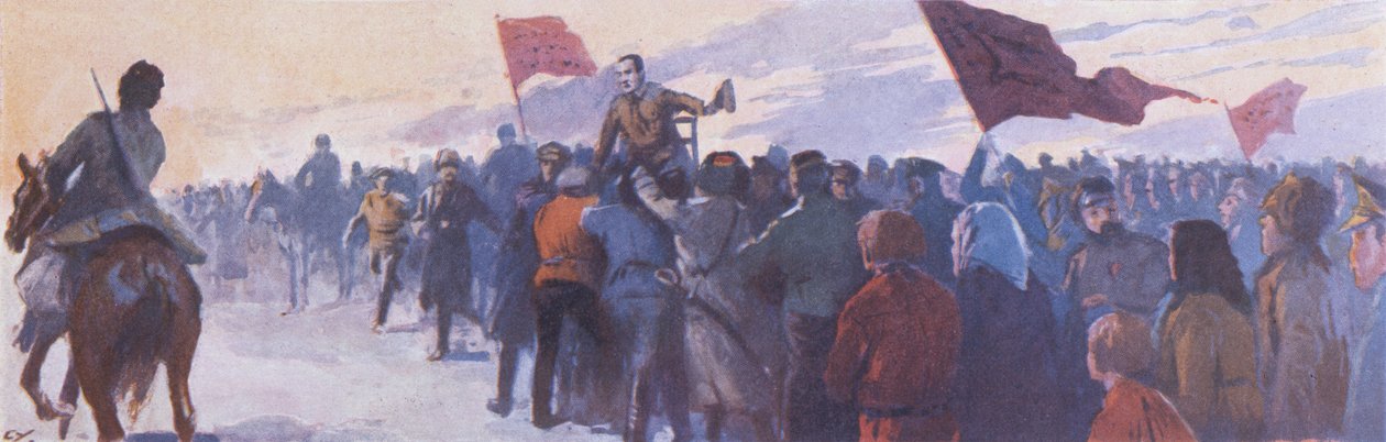 "Vive Kerensky", ok. 1923 r. (kolorowa litografia) autorstwa Georges (after) Carrey