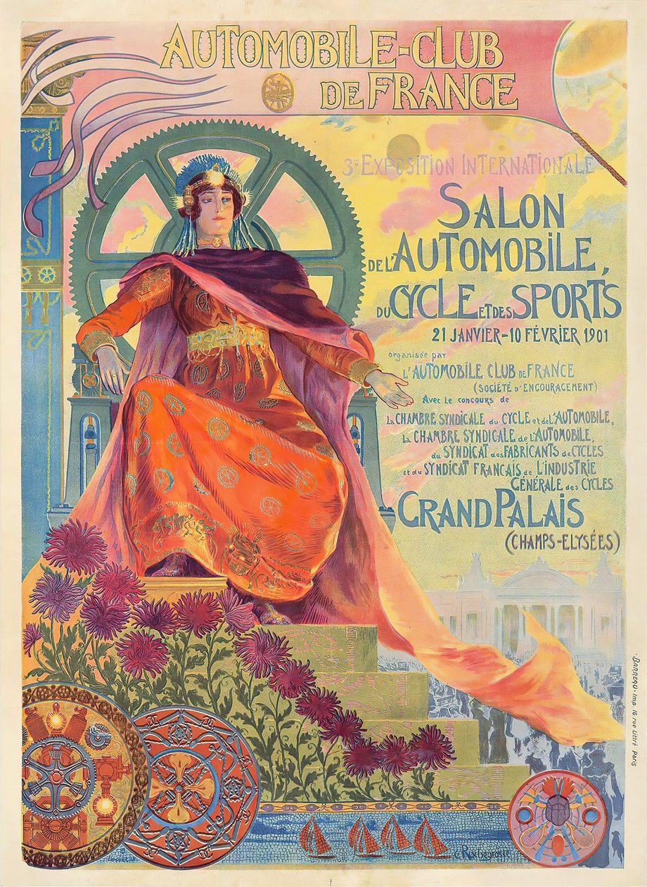 Pokaz samochodowy, rowerowy i sportowy, 25 stycznia - 10 lutego 1901, 1901. autorstwa Georges Antoine Rochegrosse