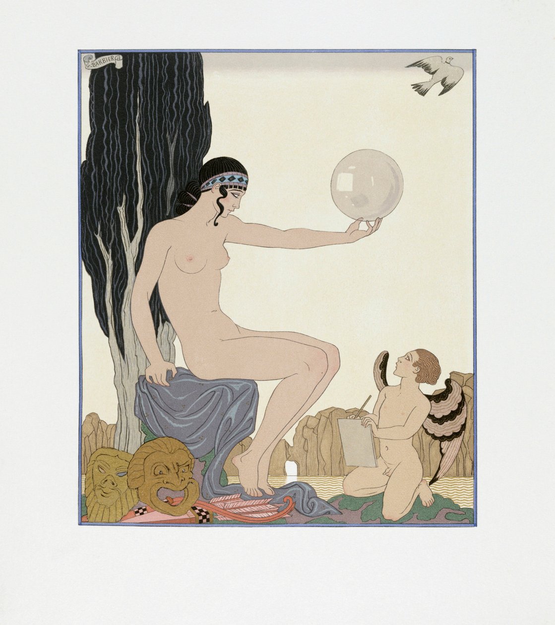Muza inspiruje artystę autorstwa Georges Barbier