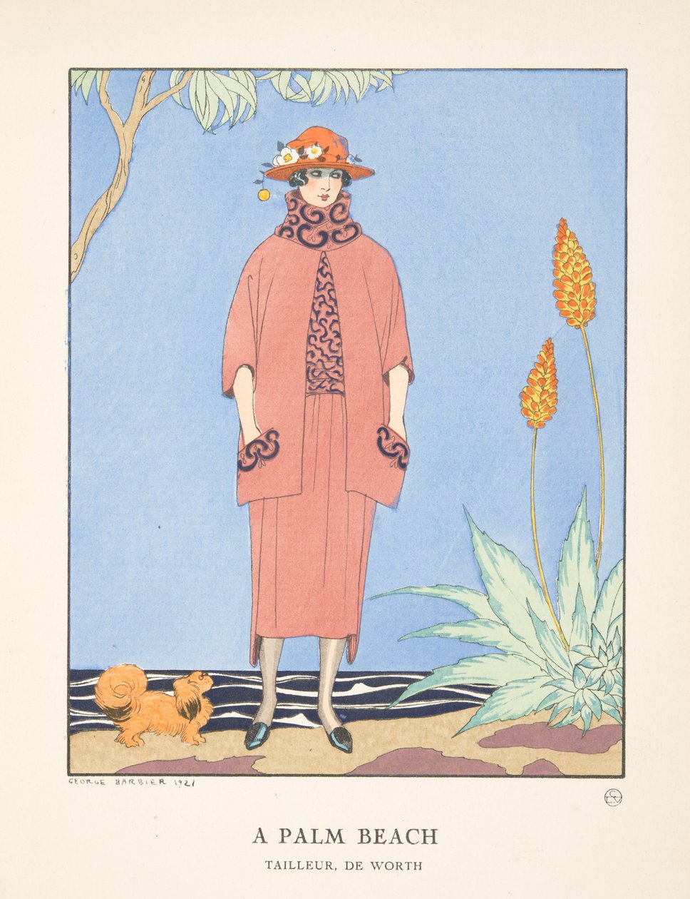 Palm Beach, z kolekcji modnych talerzy autorstwa Georges Barbier