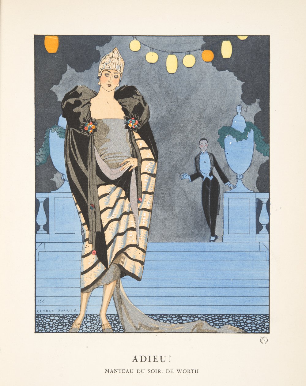 Adieu, z kolekcji modnych talerzy autorstwa Georges Barbier