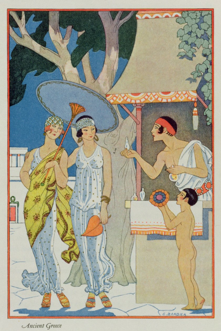 Starożytna Grecja, z „Sztuka perfum”, wyd. 1912 (odbitka w pochoirze) autorstwa Georges Barbier