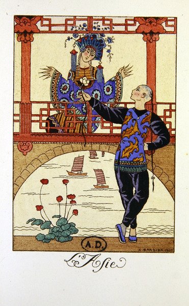 „Azja”, ilustracja do kalendarza na rok 1921 autorstwa Georges Barbier