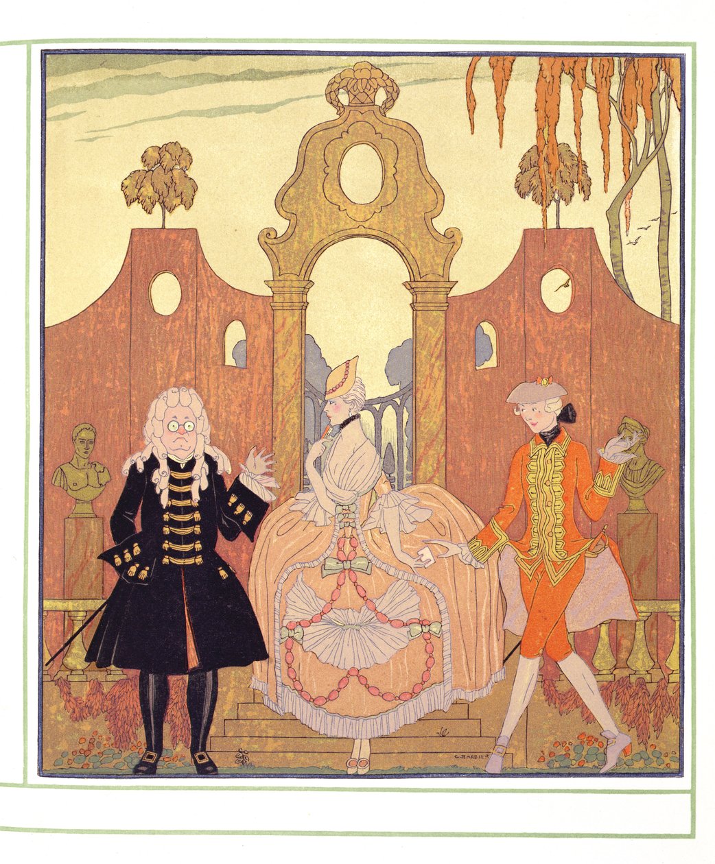 „Billet Doux” (pióro i tusz oraz akwarela na papierze) (zob. również 133211) autorstwa Georges Barbier