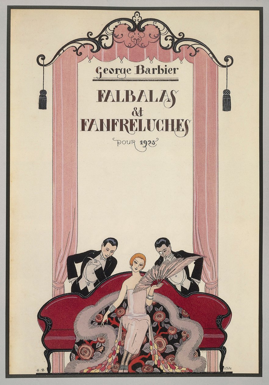 Okładka Falbalas et Fanfreluches, almanach 1925, George Barbier (1882-1932), Francja, XX w. autorstwa Georges Barbier
