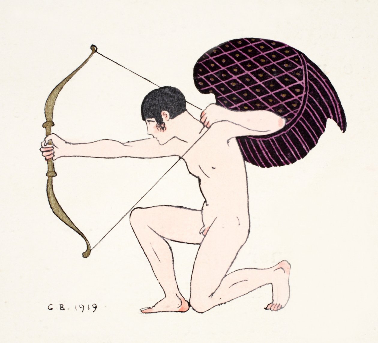 Kupidyn 1919 (odbitka w pochoirze) autorstwa Georges Barbier