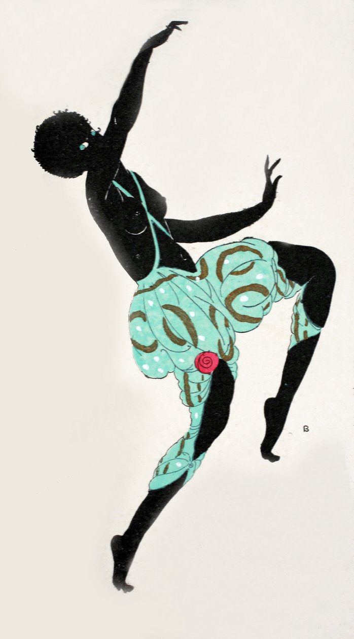 Tańcząca dziewczyna (druk pochoir) autorstwa Georges Barbier