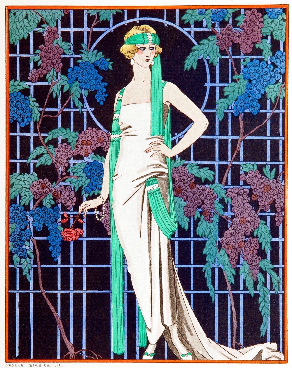 Róże w nocy autorstwa Georges Barbier