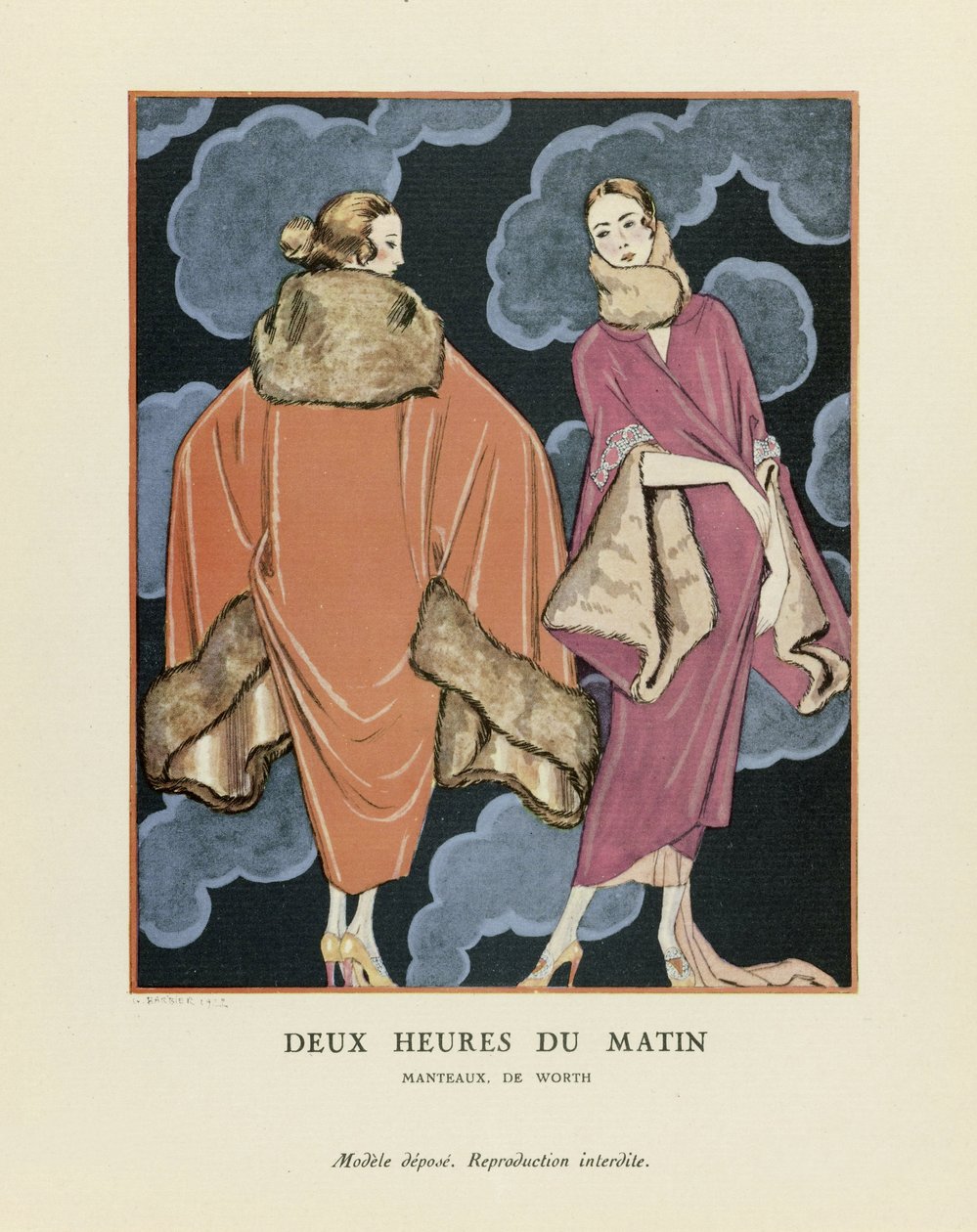 Druga nad ranem, wyd. 1923 (odbitka szablonowa) autorstwa Georges Barbier