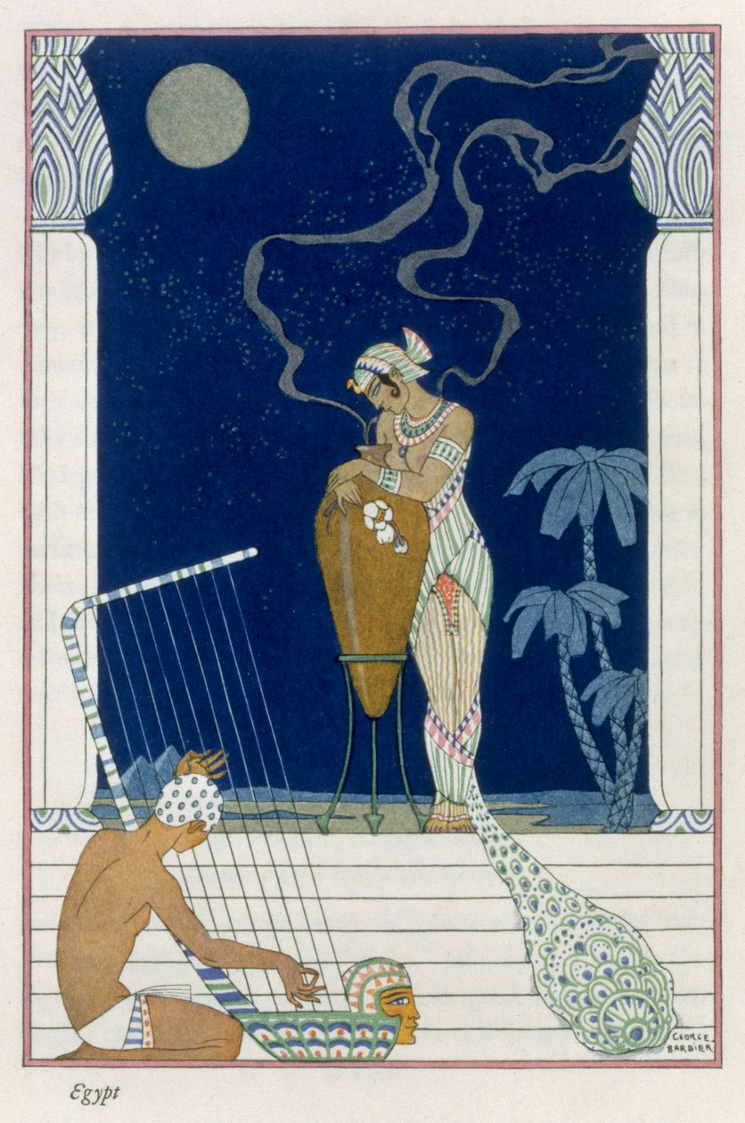 Egipt, z „Sztuka perfum”, wyd. 1912 (odbitka w pochoirze) autorstwa Georges Barbier