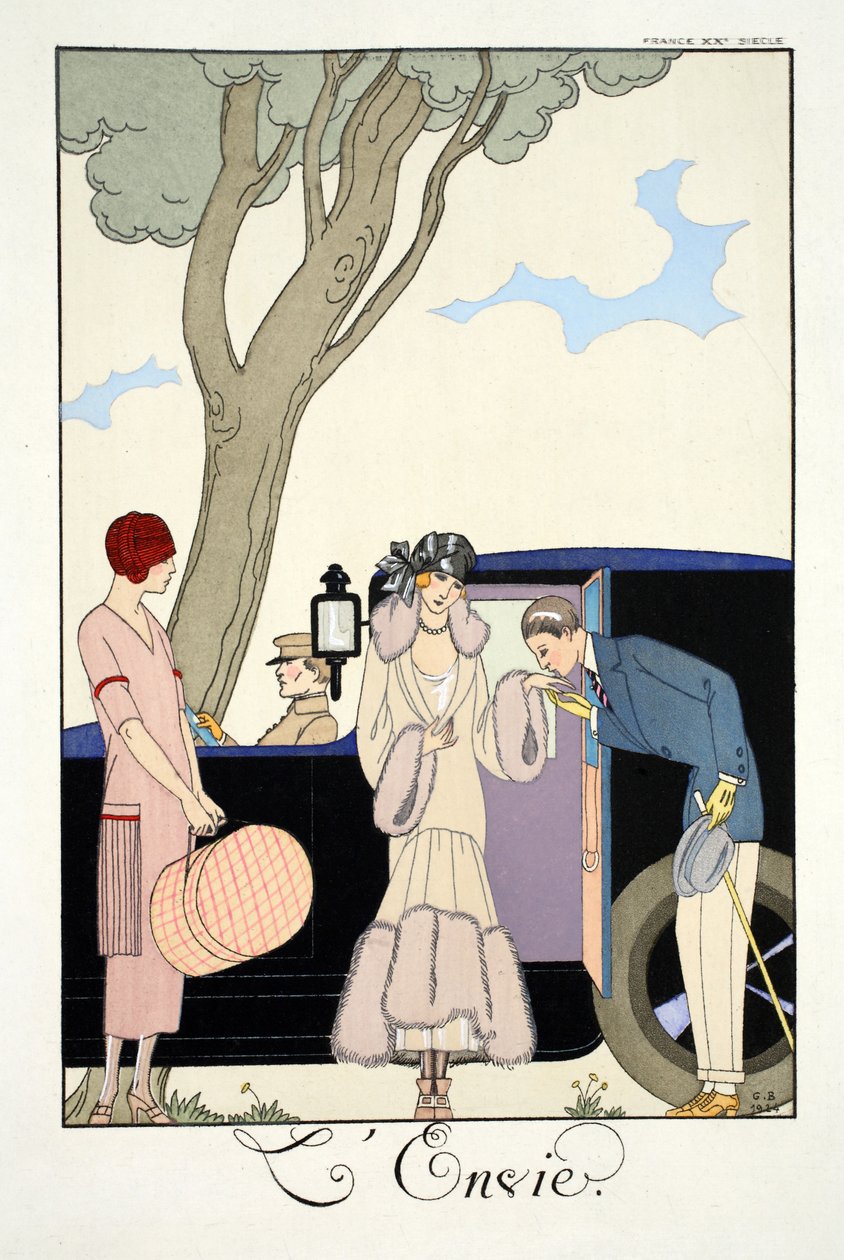 Envy, z „Falbalas i Fanfreluches, Almanachu teraźniejszości, przeszłości i przyszłości” autorstwa Georges Barbier