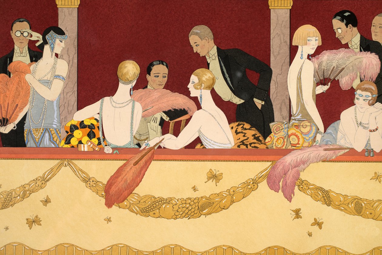 Eventails, grawerowane przez H. Reidel autorstwa Georges Barbier