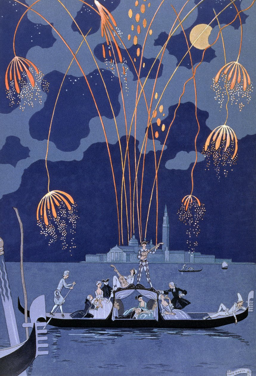 Fajerwerki w Wenecji, ilustracja do „Fetes Galantes” Paula Verlaine
