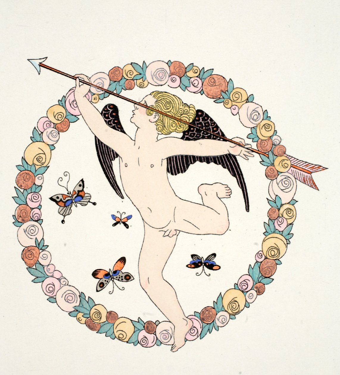 Frontyspis w „Falbalas i Fanfreluches, Almanachu teraźniejszości, przeszłości i przyszłości” autorstwa Georges Barbier