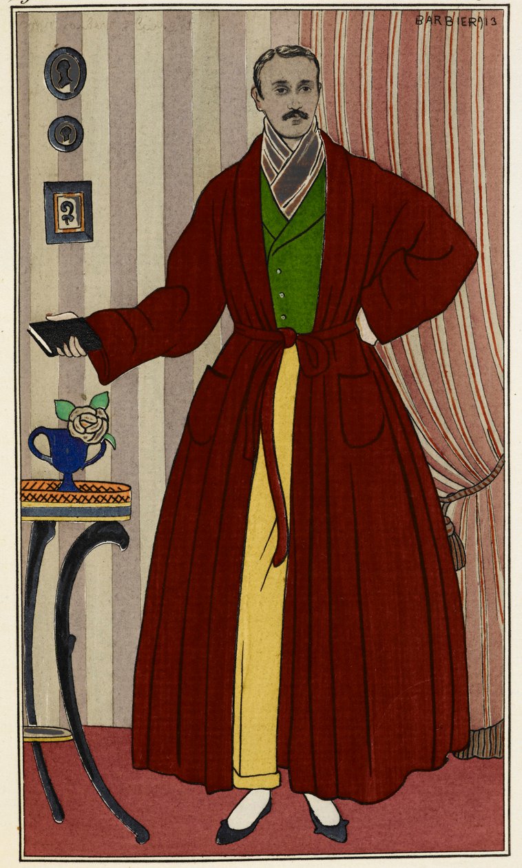 Mężczyzna w szlafroku. Ilustracja autorstwa George