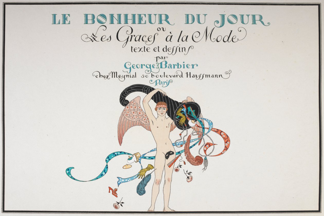 Ilustrowana strona tytułowa. Naga postać męska. autorstwa Georges Barbier