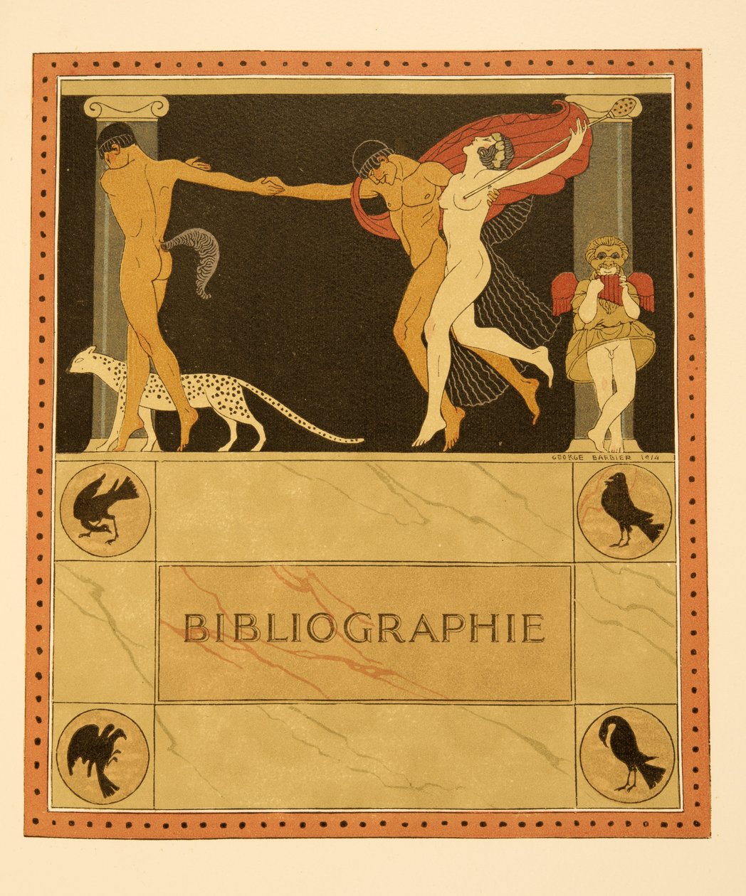 Ilustração de Les Chansons de Bilitis, de Pierre Louys, pub. 1922 (impressão em estêncil) polonês autorstwa Georges Barbier