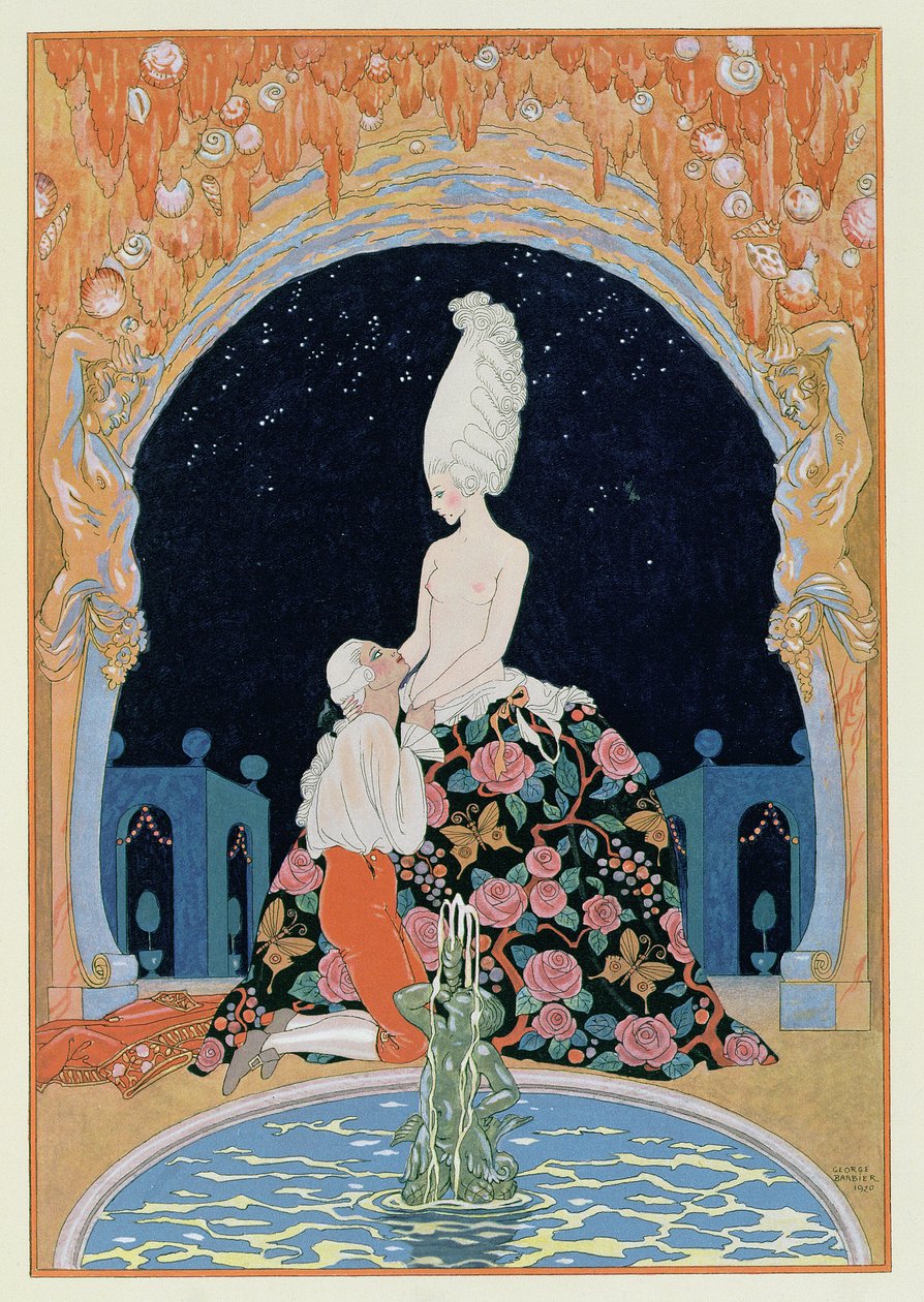 W grocie, ilustracja do „Fetes Galantes” Paula Verlaine