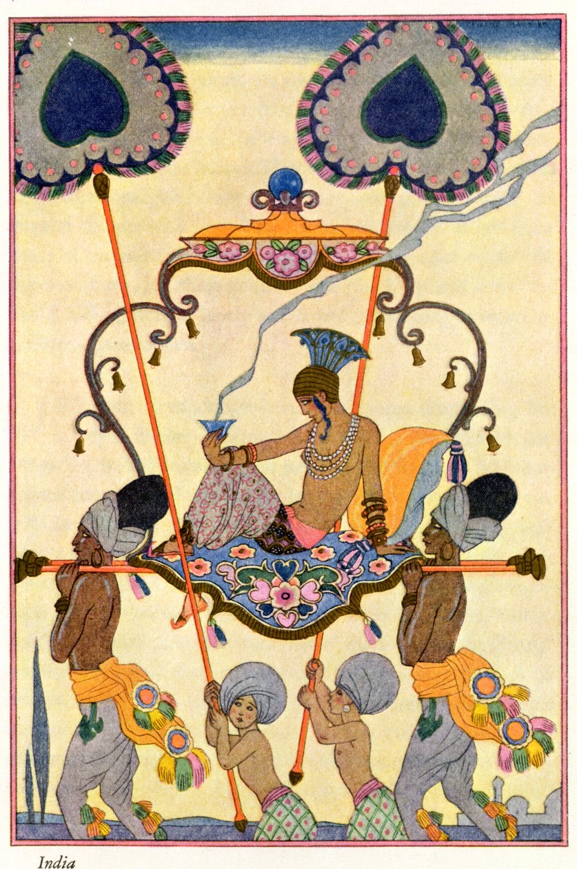 Indie, z „Sztuka perfum”, wyd. 1912 (odbitka w pochoirze) autorstwa Georges Barbier