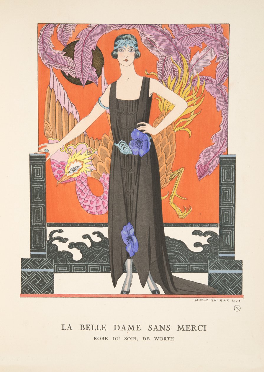 La Belle Dame Sans Merci, z kolekcji modnych talerzy autorstwa Georges Barbier