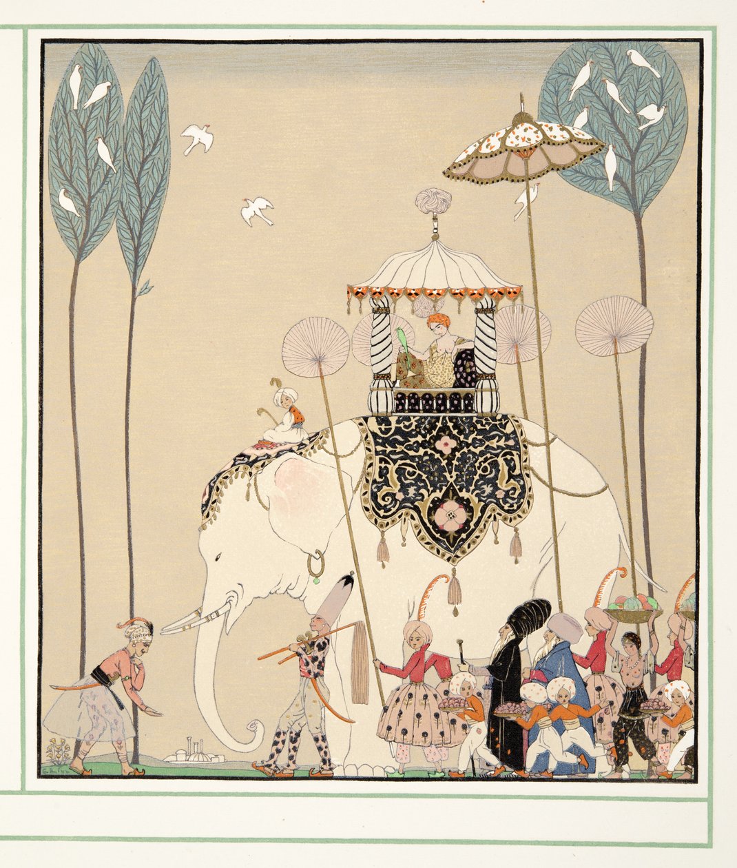 La Belle Missous z Personages de Comedie, wyd. 1922 (odbitka szablonowa) autorstwa Georges Barbier