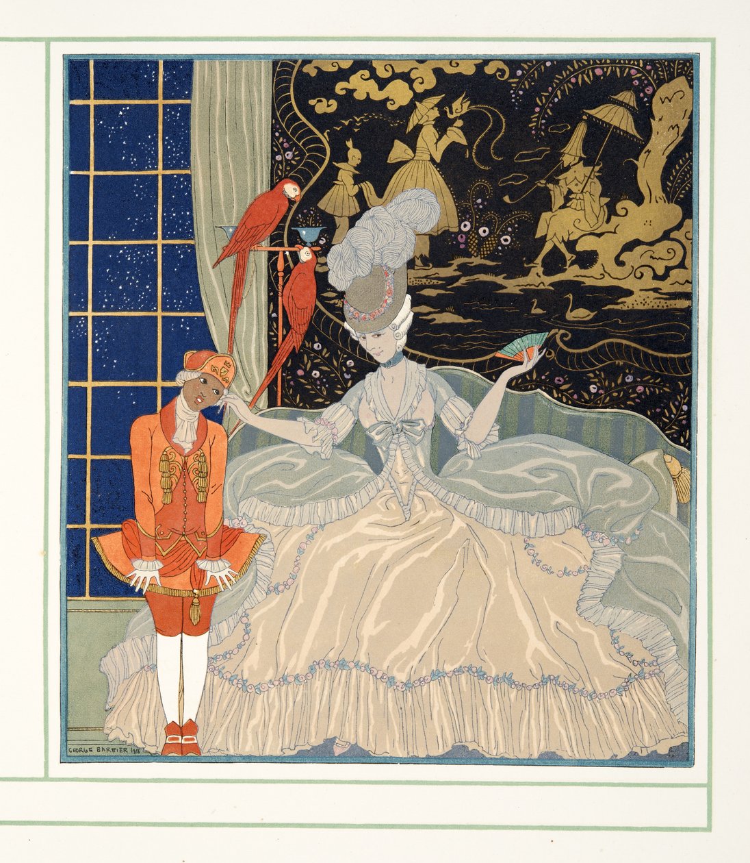 Hrabina z Personages de Comedie, wyd. 1922 (odbitka szablonowa) autorstwa Georges Barbier