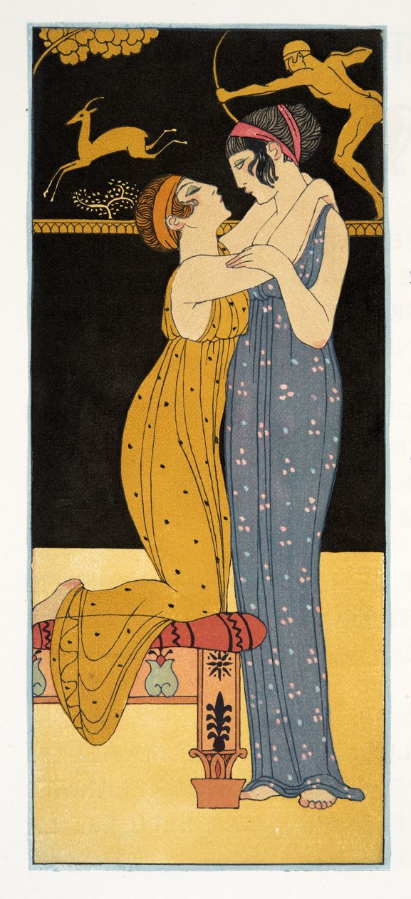 Desire, ilustracja z Les Chansons de Bilitis, Pierre Louys, wyd. 1922 (druk szablonowy) autorstwa Georges Barbier