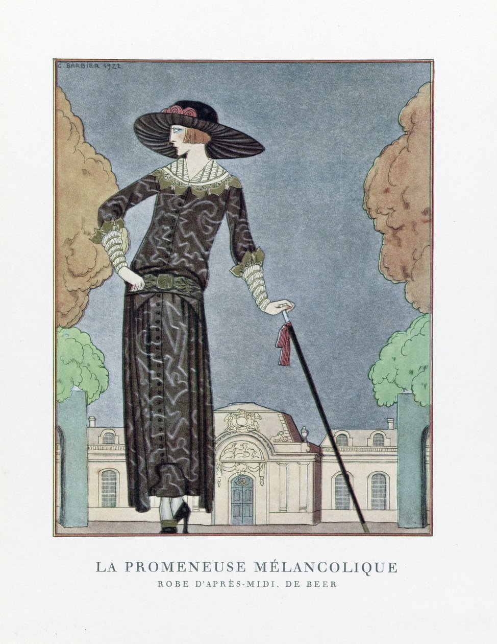 Melancholijny Wędrowiec, wyd. 1922 (odbitka szablonowa) autorstwa Georges Barbier