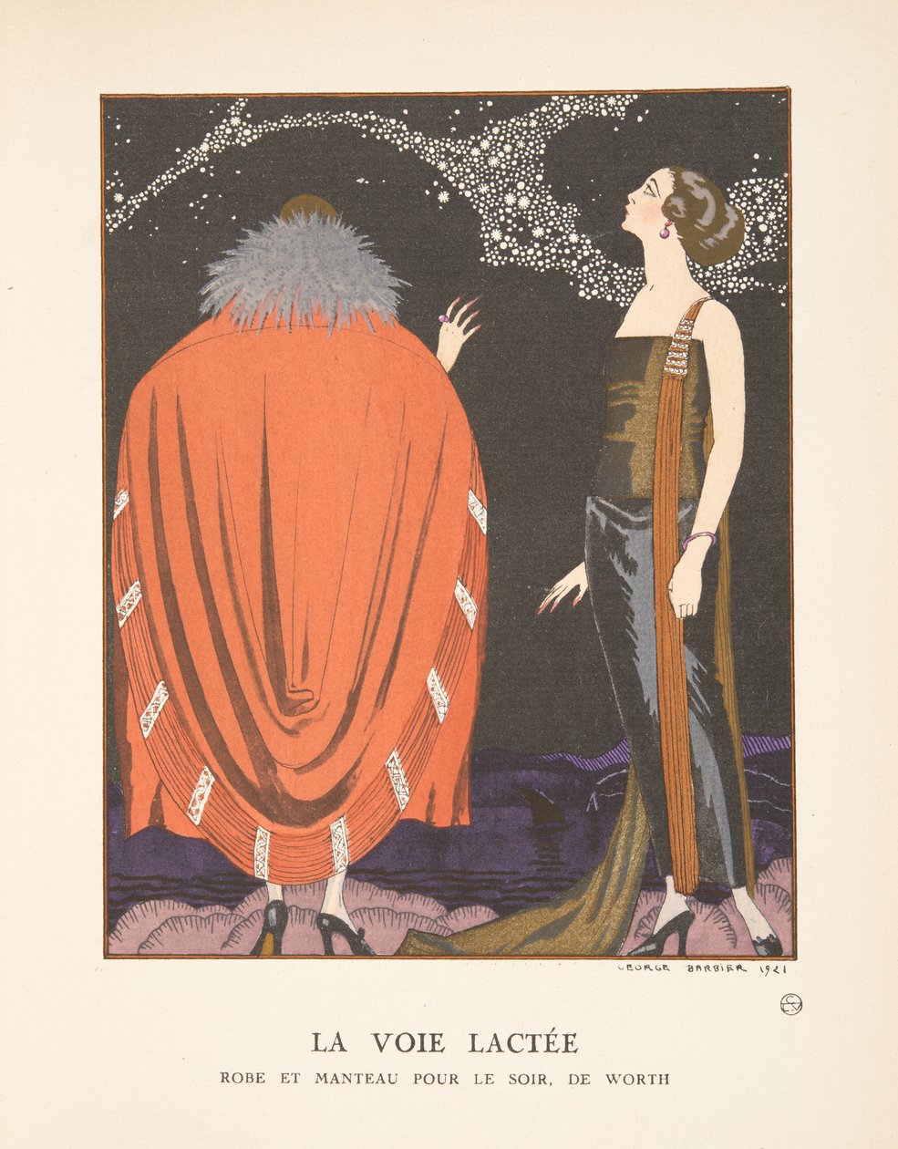 Droga Mleczna z kolekcji modnych talerzy autorstwa Georges Barbier