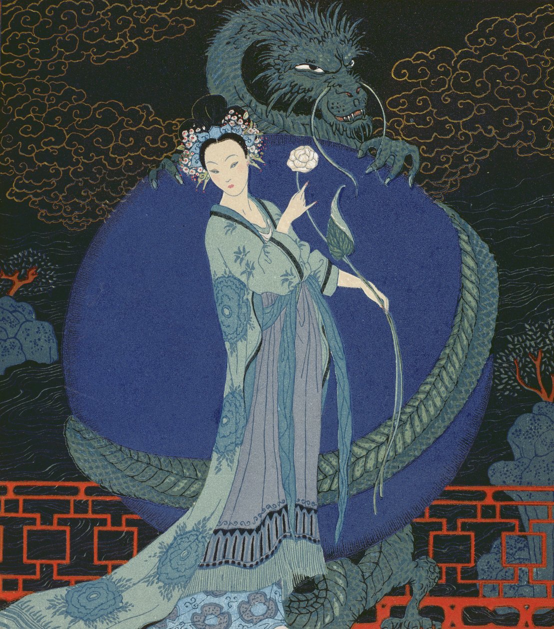 Dama ze smokiem (kolor lito) autorstwa Georges Barbier