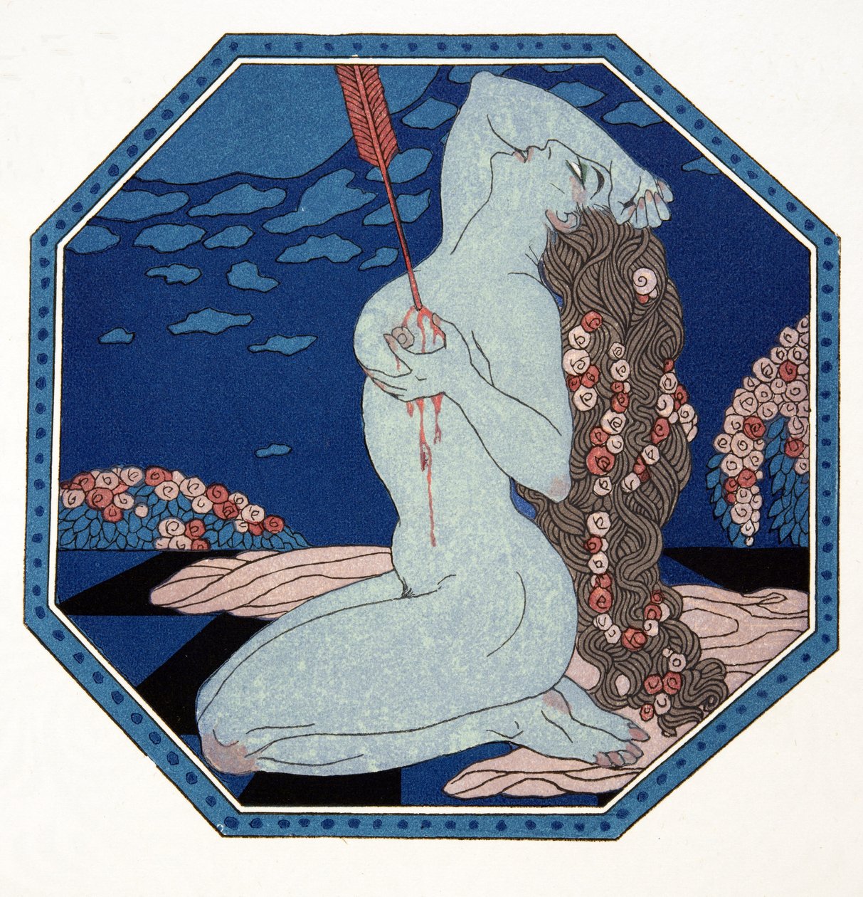 Le Deramantnier, ilustração de Les Chansons de Bilitis, de Pierre Louys, pub. 1922 (impressão em estêncil) polonês autorstwa Georges Barbier