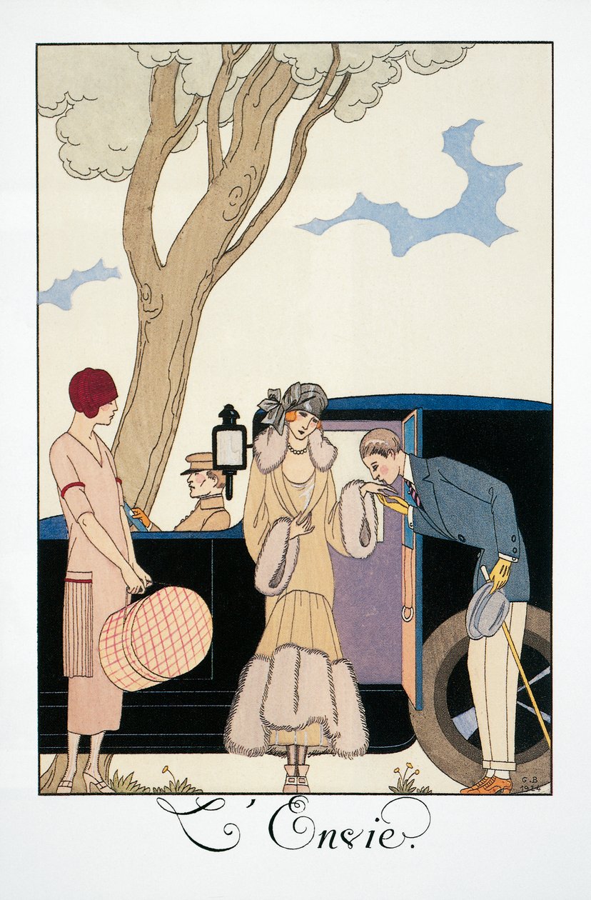 Envy, George Barbier (1882-1932), z Falbalas et Fanfreluches, Almanach 1925. Francja, XX wiek autorstwa Georges Barbier