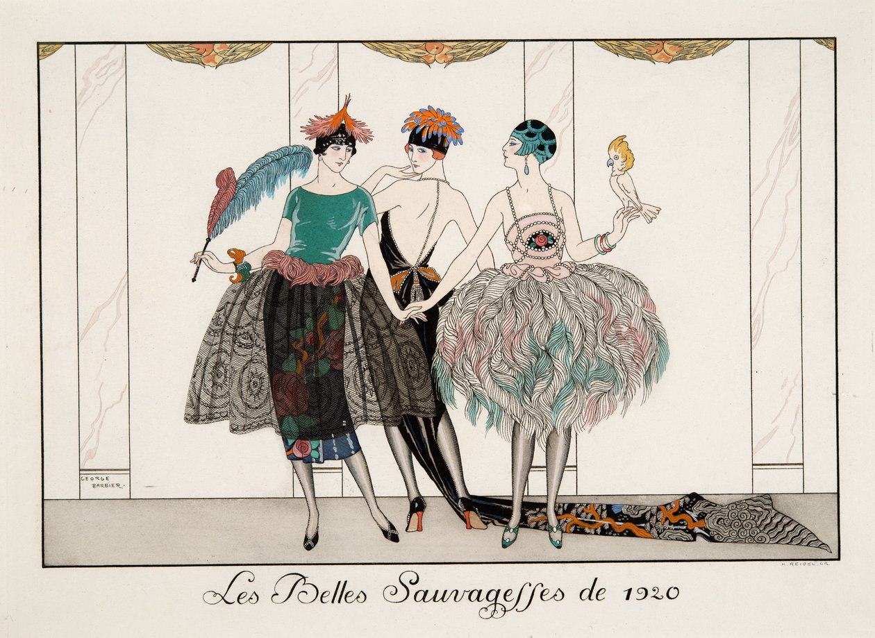 Piękni dzicy 1920, rycina H. Reidel autorstwa Georges Barbier