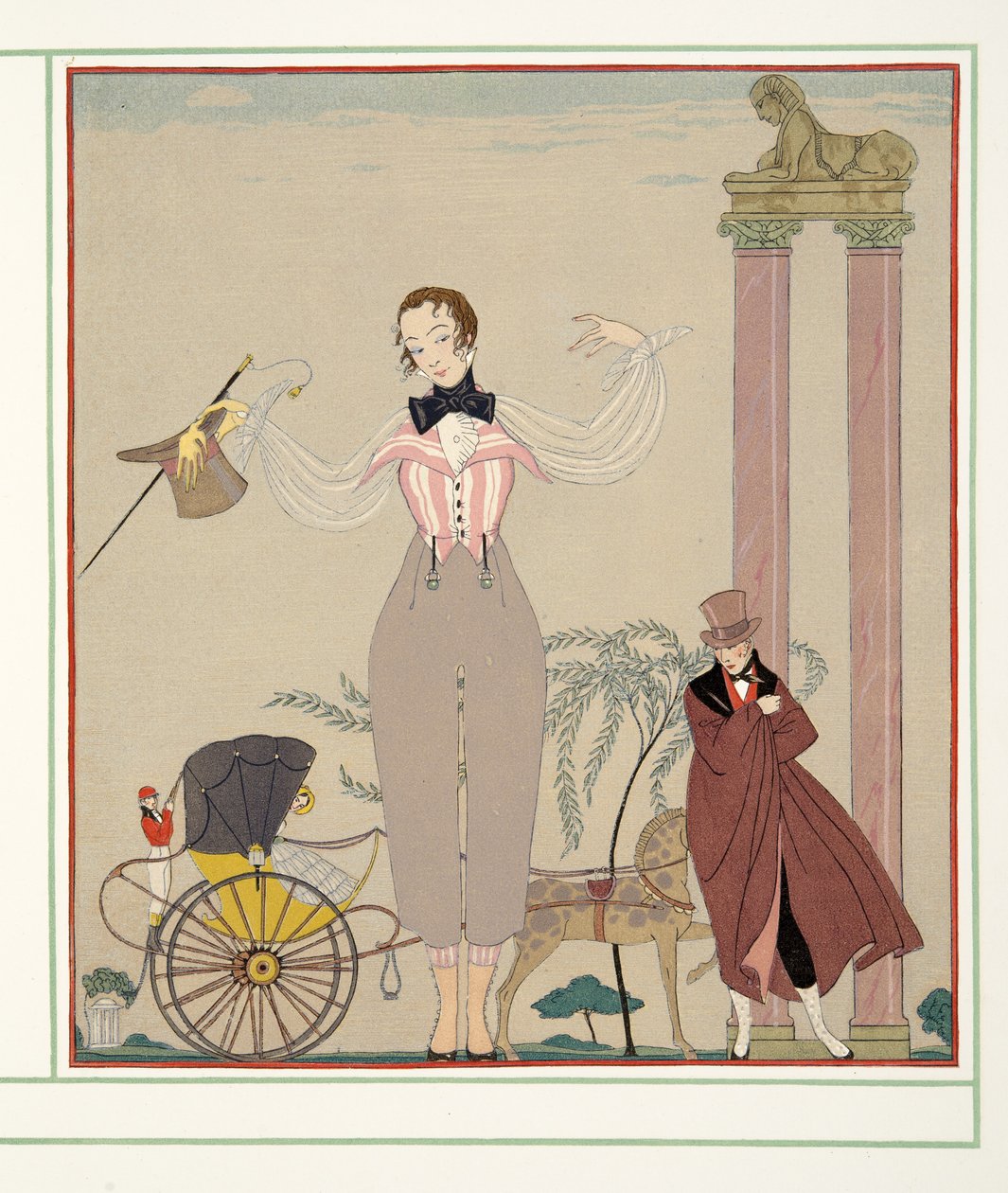Mademoiselle de Maupin, z Personages de Comedie, wyd. 1922 (odbitka szablonowa) autorstwa Georges Barbier