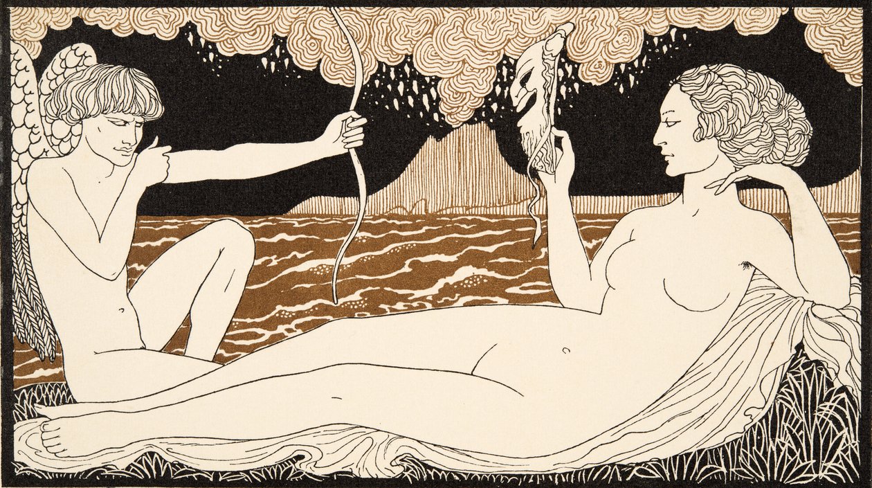 Personages de Comedie, fragment z okładki przedniej, wyd. 1922 (odbitka w pochoirze) autorstwa Georges Barbier