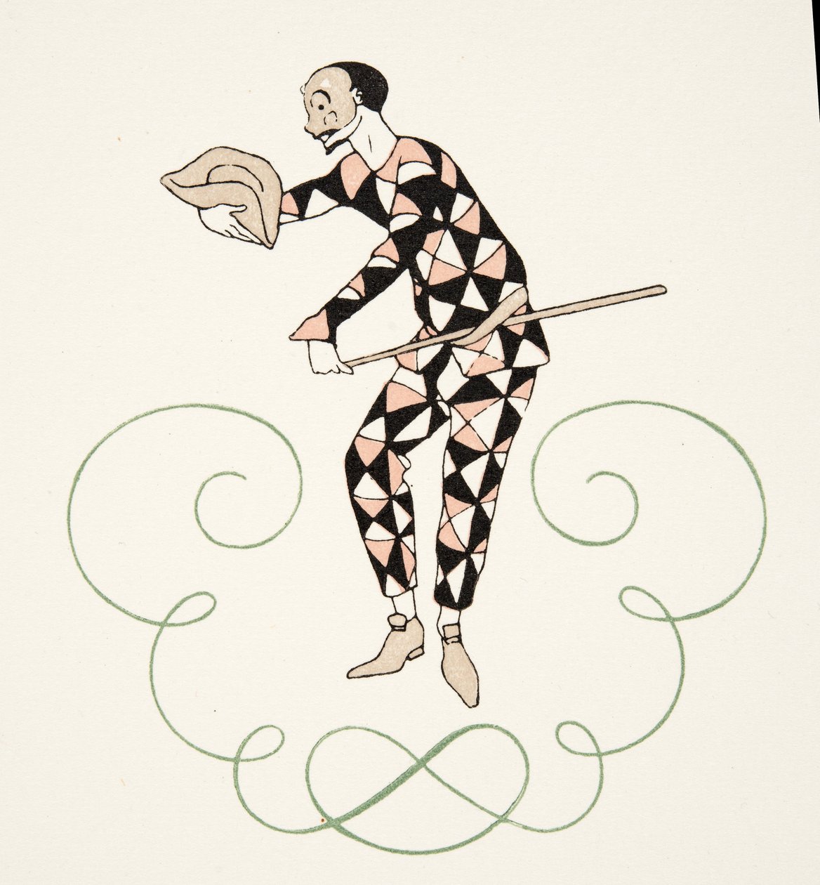 Pierrot, z Personages de Comedie, wyd. 1922 (odbitka szablonowa) autorstwa Georges Barbier