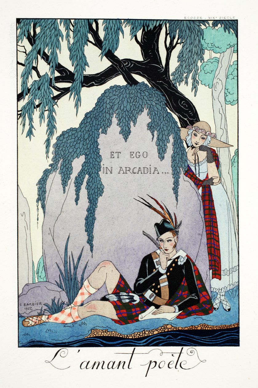 Poeta Lover, z „Falbalas & Fanfreluches, Almanachu teraźniejszości, przeszłości i przyszłości” autorstwa Georges Barbier