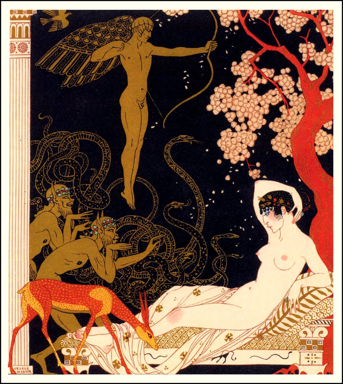 Plakat do filmu „La Belle Helene” (litografia kolorowa) autorstwa Georges Barbier