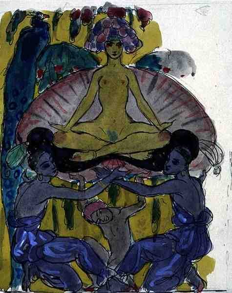 Studium narodzin Wenus (tusz i akwarela na papierze) (zob. 133205) autorstwa Georges Barbier
