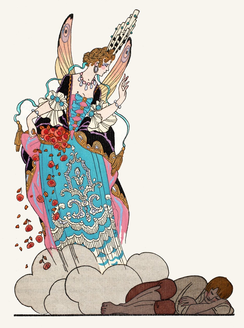 Wróżka Chrzestna (druk w pochoirze) autorstwa Georges Barbier