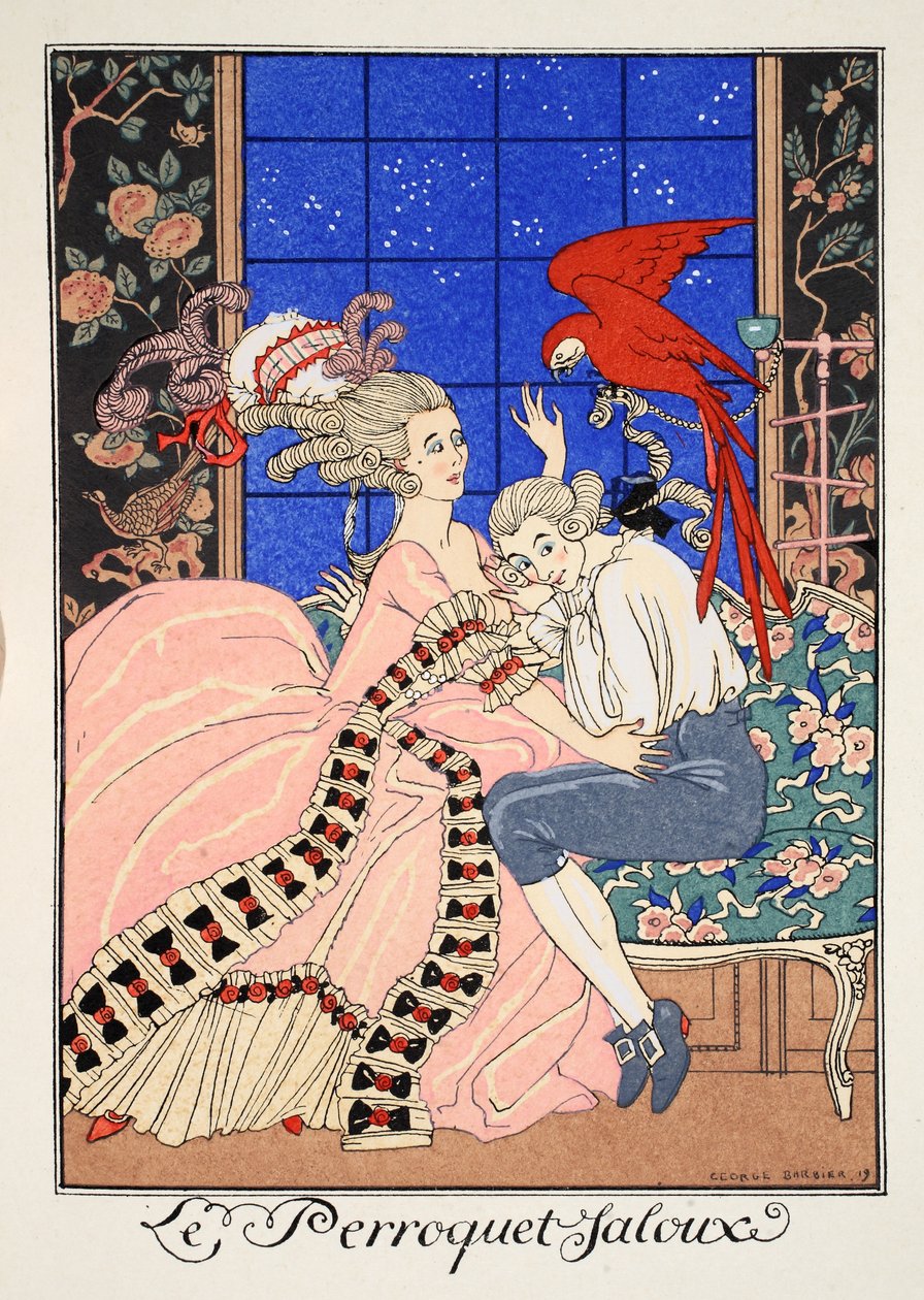 Zazdrosna papuga autorstwa Georges Barbier
