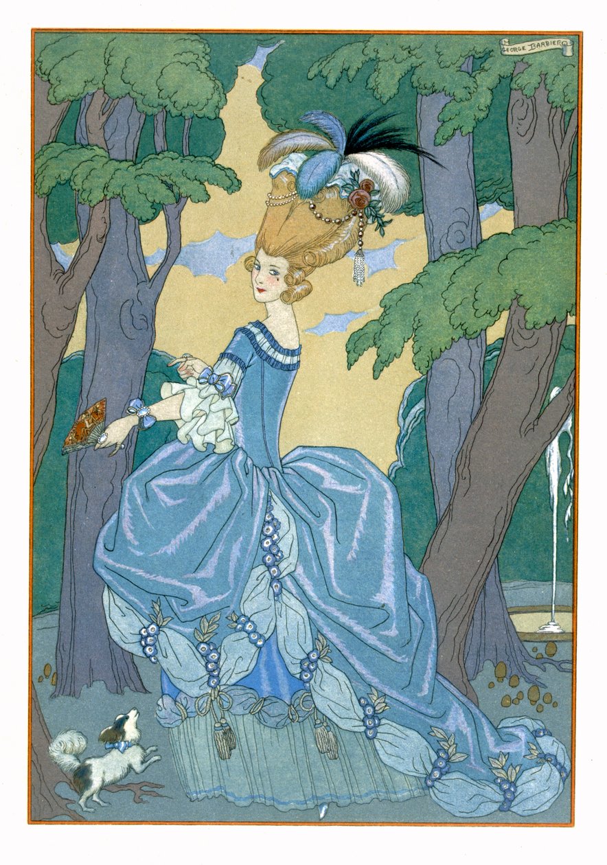 Spacer po lesie, ilustracja do „Fetes Galantes” Paula Verlaine
