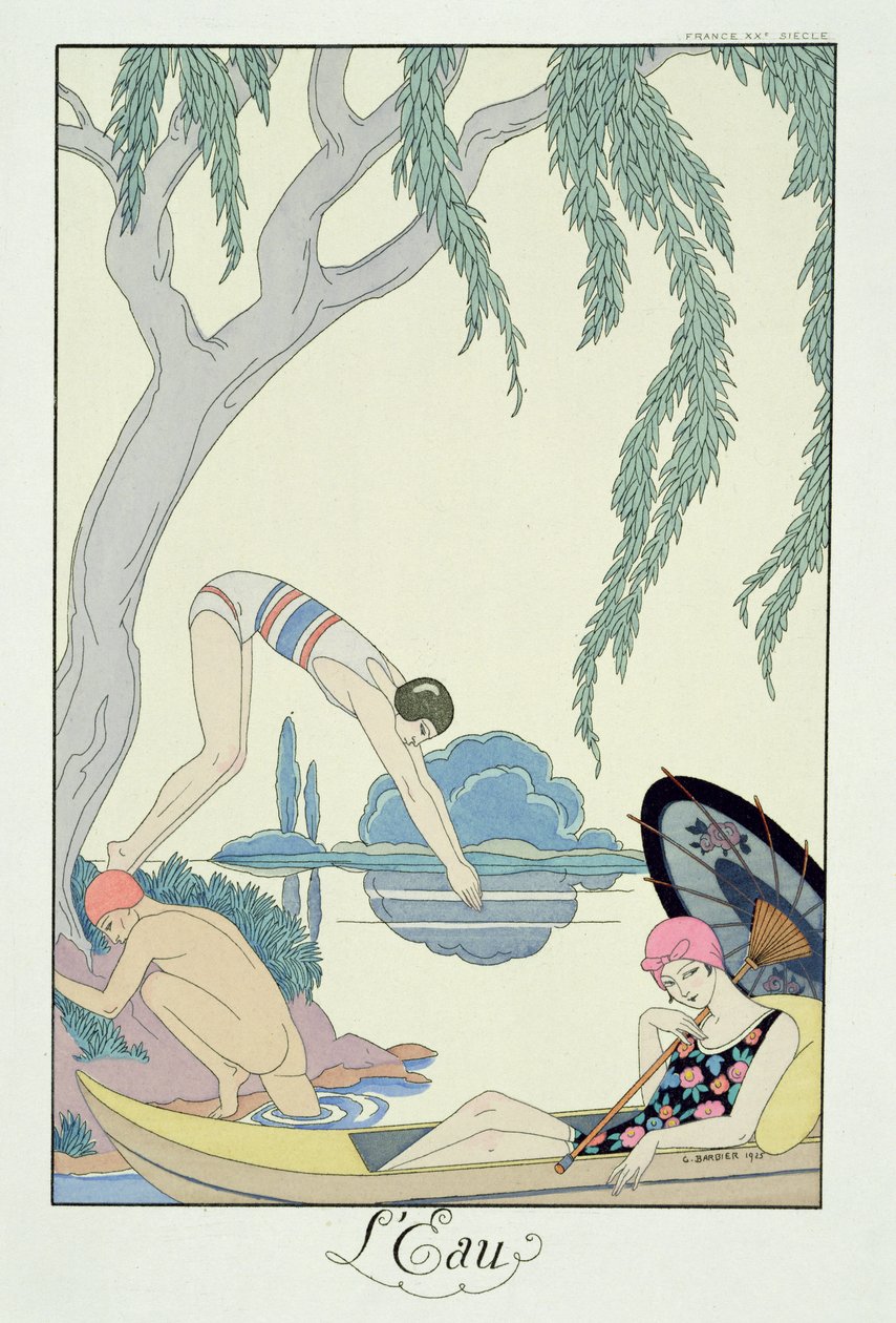Woda z „Falbalas i Fanfreluches, Almanachu teraźniejszości, przeszłości i przyszłości” autorstwa Georges Barbier