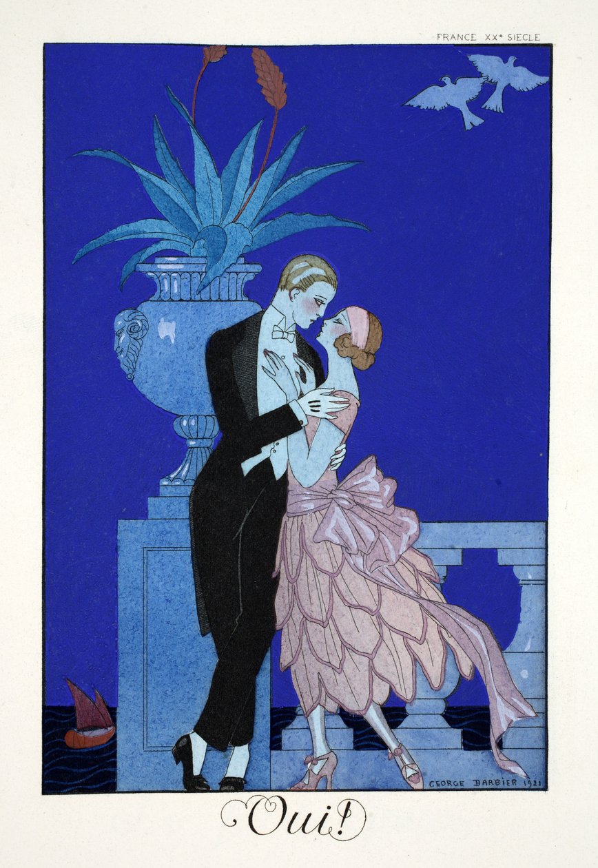 Tak!, z „Falbalas i Fanfreluches, Almanachu teraźniejszości, przeszłości i przyszłości” autorstwa Georges Barbier