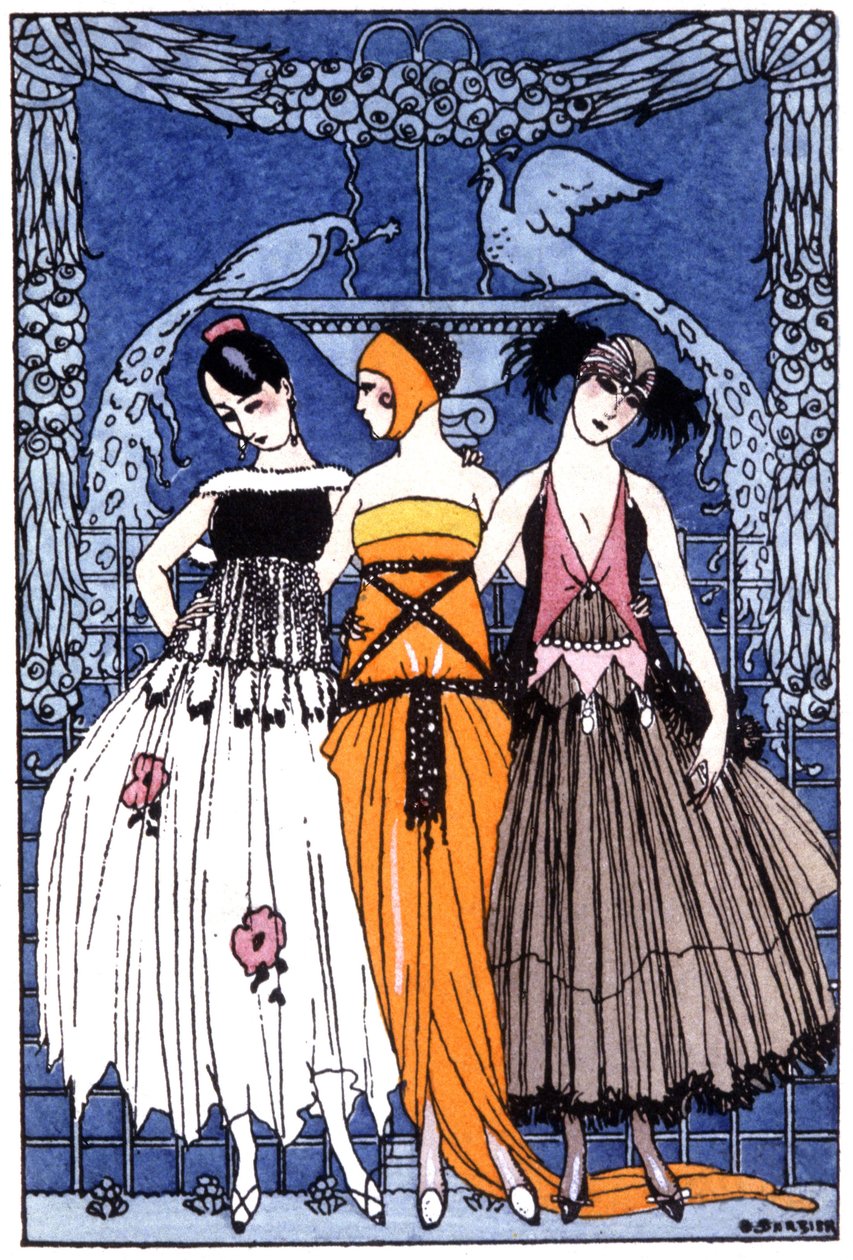 trzy Gracje, ok. 1920 (grawerowanie) autorstwa Georges Barbier